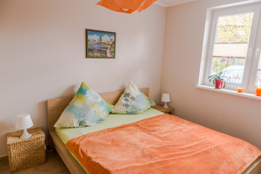 Ein Schlafzimmer in unserer Ferienwohnung in Stralsund