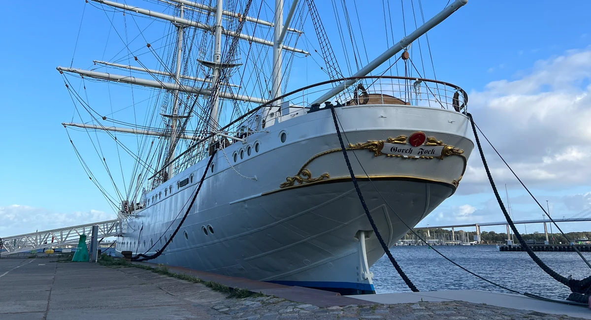 Museumsschiff Gorch Fock I am Stralsunder Hafen